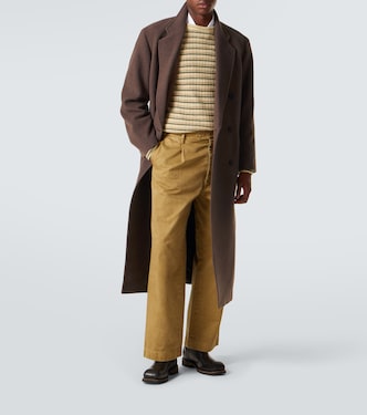 Double-breasted wool coat in brown - Auralee | Mytheresa