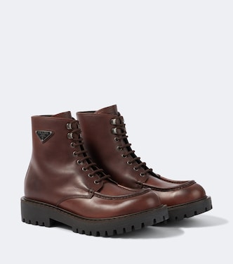 Schnürstiefel aus Leder | Prada