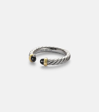 Ring Cable Collectibles® Petite Cable aus Sterlingsilber mit 14kt Gelbgold und Onyx | David Yurman