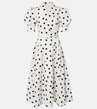 Maisie polka-dot cotton-blend midi dress | Rebecca Vallance