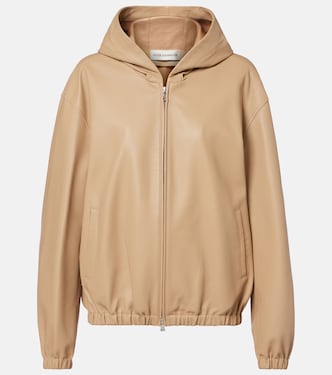Leo leather zip-up hoodie | Nour Hammour