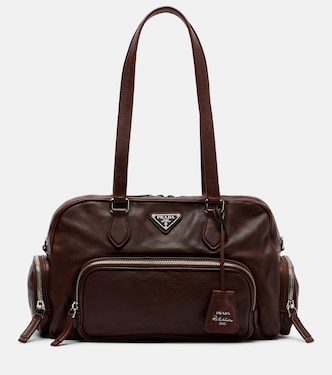 Large leather shoulder bag | Prada