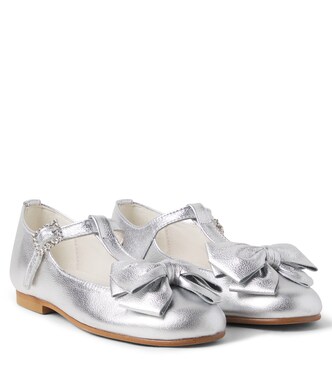 Tessa metallic leather ballet flats | La Coqueta