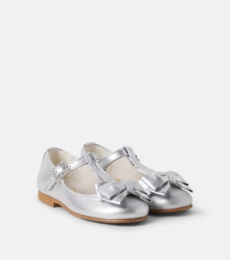 Tessa metallic leather ballet flats | La Coqueta