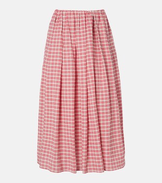 Agora checked cotton midi skirt | Faithfull
