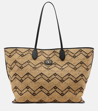 VLogo Large raffia tote bag | Valentino Garavani