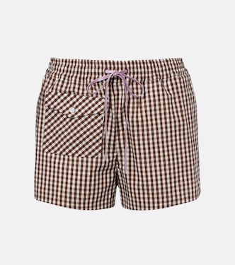 Gingham cotton poplin shorts | Valentino