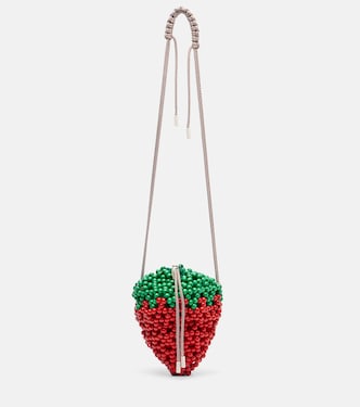 Strawberry Mini beaded crossbody bag | Alémais