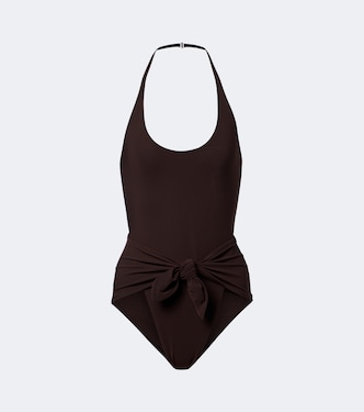 Draped halterneck swimsuit | Alaïa