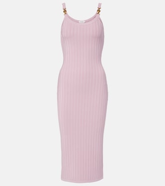 Medusa ribbed-knit midi dress | Versace