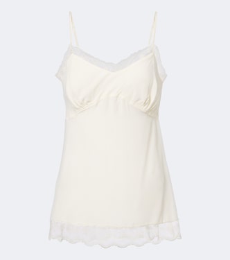 Lace-trimmed crêpe de chine camisole | Simone Rocha