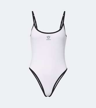 La Medusa ribbed-knit cotton-blend bodysuit | Versace