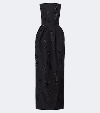 Embellished strapless silk bustier gown | Carolina Herrera
