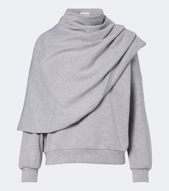 Draped cotton-blend jersey sweatshirt | Magda Butrym