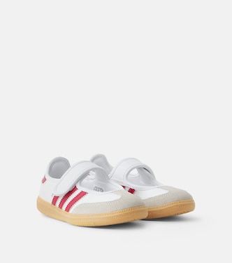 Samba suede-trimmed Mary Jane flats | Adidas Originals Kids