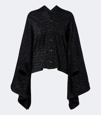 Draped wool and cotton-blend cardigan | Junya Watanabe