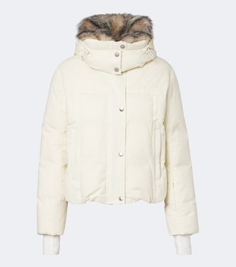 Shearling-trimmed hooded down ski jacket | Yves Salomon