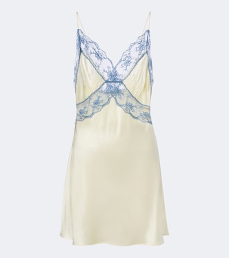 Robe nuisette Aries en soie à dentelle | SIR