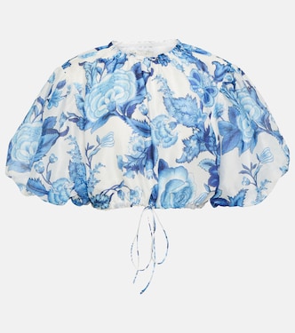 Floral cotton and silk crop top | SIR