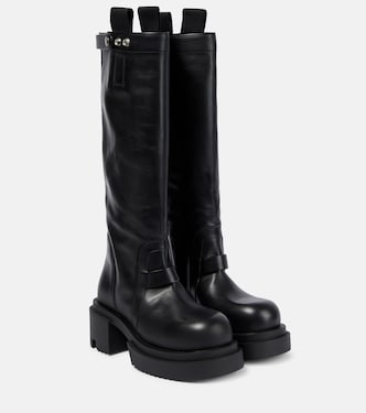 Pull On leather knee-high boots | Rick Owens