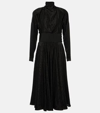 Tie-neck silk-blend midi dress | Alaïa