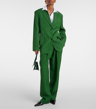 Le Pantalon Titolo high-rise wide-leg pants in green Le Pantalon Titolo high-rise wide-leg pants in green