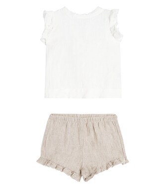 Baby linen shirt and shorts set | Il Gufo