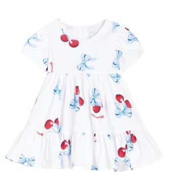 Baby printed cotton poplin dress | Monnalisa