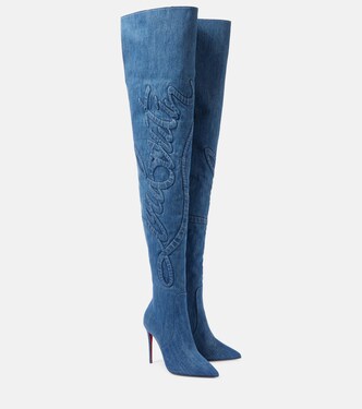 Kate Botta Alta 100 denim over-the-knee boots | Christian Louboutin