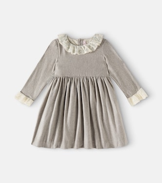Flavie tulle-trimmed flannel dress | Bonpoint