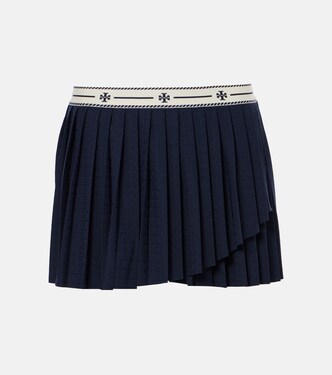 Pleated jacquard jersey tennis skirt | Tory Sport