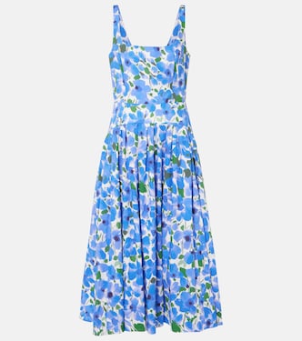 Floral cotton-blend midi dress | Carolina Herrera