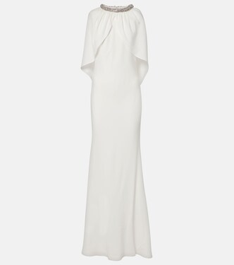 Bridal embellished caped gown | Roland Mouret