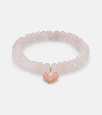 Bracelet en or 14 ct, oplae et diamant | Sydney Evan