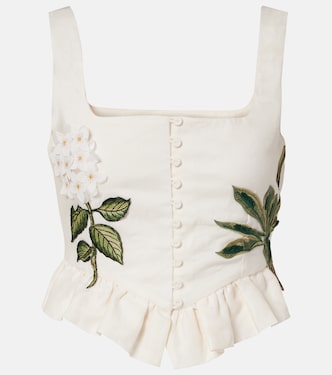 Top raccourci Eslabón Wild en lin à fleurs | Agua by Agua Bendita