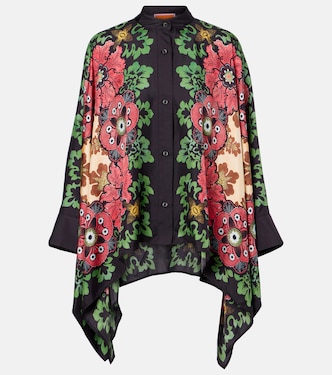 Foulard printed silk twill shirt | La DoubleJ