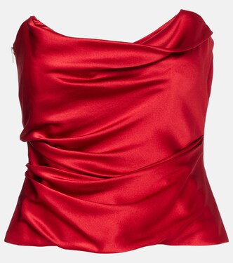 Draped silk charmeuse bustier | The Sei