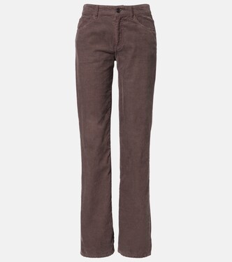 Carlyl mid-rise corduroy straight pants | The Row