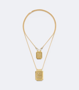 Collar No Risk No Glory de oro de 18 ct con diamantes | Marie Lichtenberg