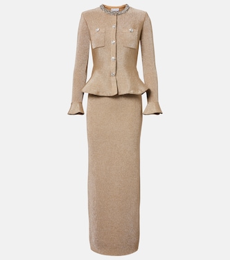 Maxikleid aus Lamé mit Kristallen | Self-Portrait