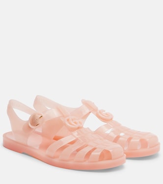 Glossy Double G fisherman sandals | Gucci