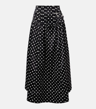 Polka-dot satin maxi skirt | Ganni