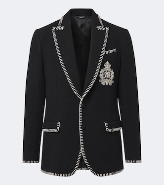 DG embellished wool-blend tweed blazer | Dolce&Gabbana