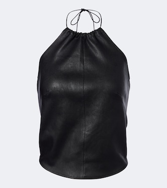 Rosie halterneck leather top | Stouls