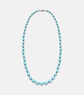 Beaded necklace with turquoise and diamonds | Ileana Makri