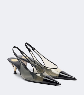 Fanny leather-trimmed slingback pumps | Saint Laurent