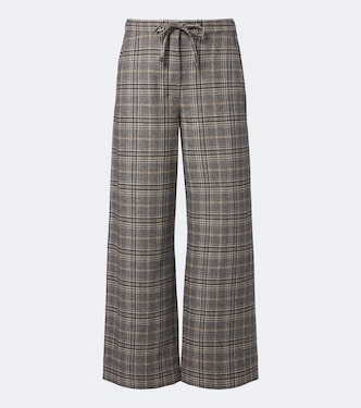 체크 버진 울 와이드 팬츠 | 'S Max Mara