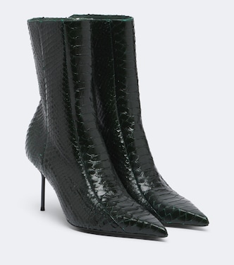 Lidia snake-effect leather ankle boots | Paris Texas