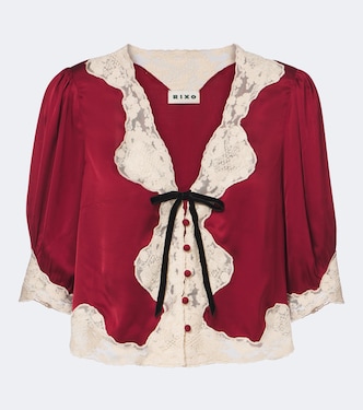 Ursula lace-trimmed satin blouse | Rixo