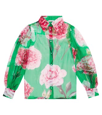 Floral silk chiffon shirt | Dolce&Gabbana Kids